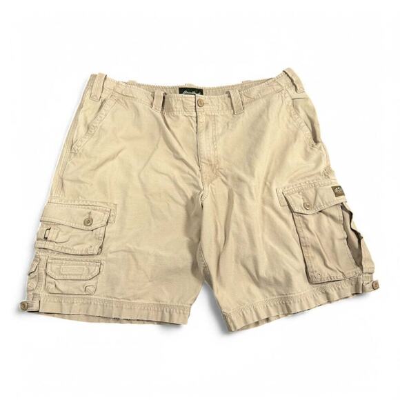 Eddie Bauer Cargo Shorts Mens 38 Brown Utility Pockets Outdoor Casual Y2K - Picture 1 of 9
